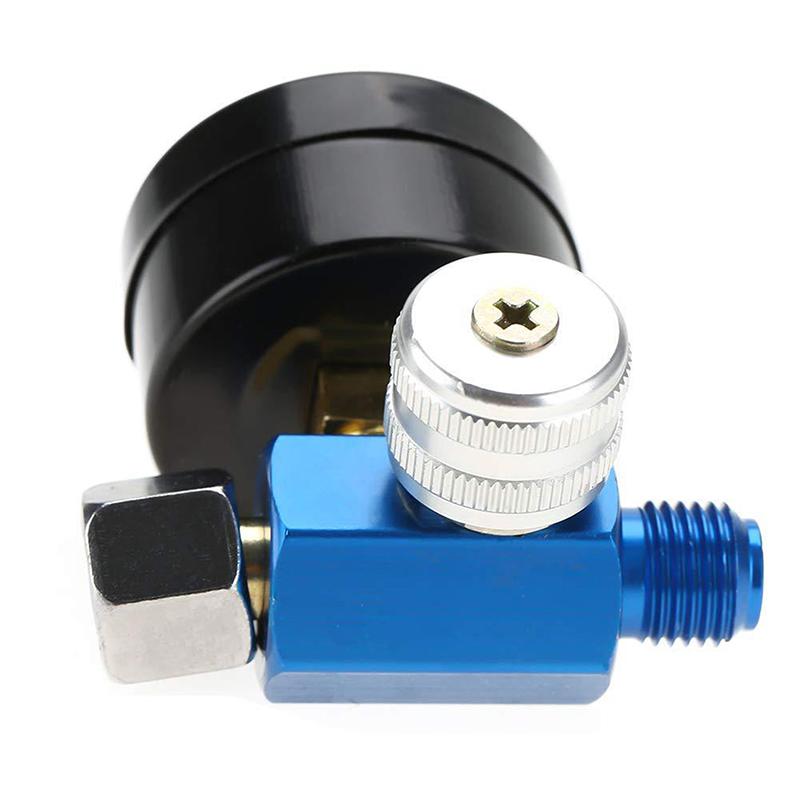 Régulateur de Pression d'Air pour Pistolet à Peinture en Bombe 1/4" Manomètre Accessoire d'Outil Pneumatique