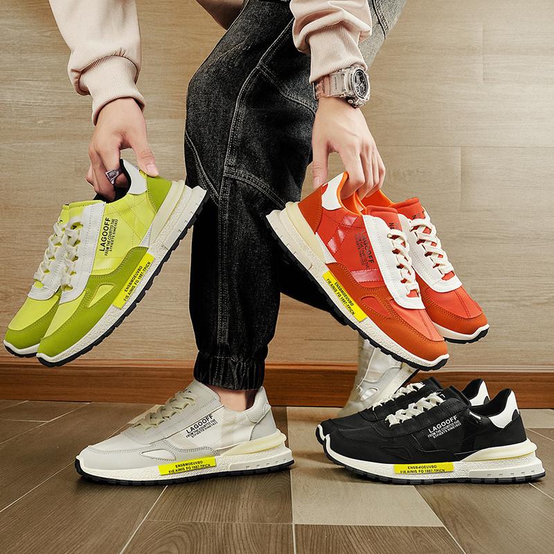 Fashion 2024 Original Men's Fashion Sneakers Orange Letter Printed Low Sneakers Men Breathable Casual Sneakers Men Zapatillas De Hombre