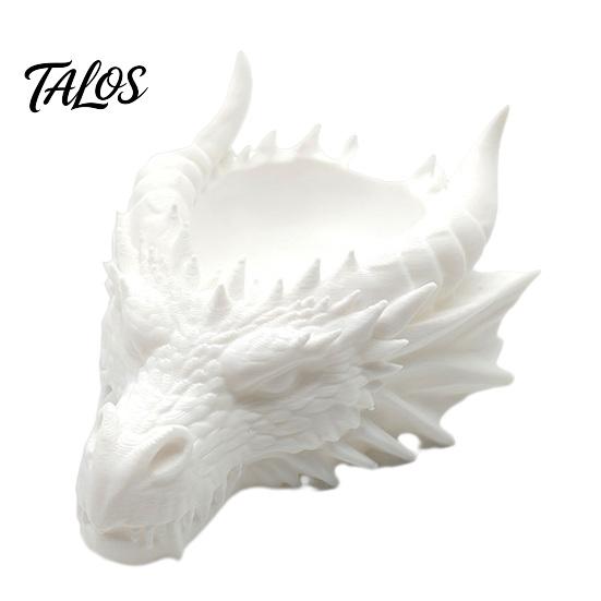 Okkulte Schmuckschale Dunkler Drachenkopf Aufbewahrungsschale, Gotischer Stil 3D-Druck Gussstruktur Schalenorganizer, Fantasy-Ornament, für Schlüssel und Schreibtischdekoration