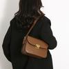 Portable Vintage Buckle Shoulder Bag Solid Color PU Leather Small Square Bag Cuasal Leisure Women's Armpit Bag Daily