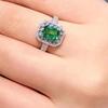 Green Cubic Zirconia Women's Ring Luxury Wedding Engagement Party Lady Ring Anniversary Gift 2022 New Jewelry