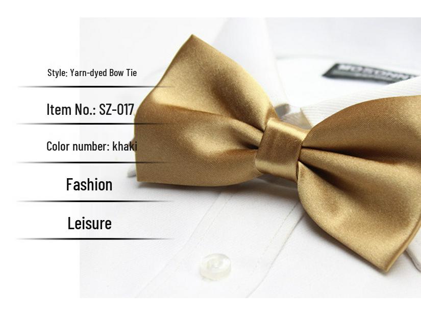 Solid Color Formal Wedding Bow Tie for Men - Customizable Logo and Multi-Color Options