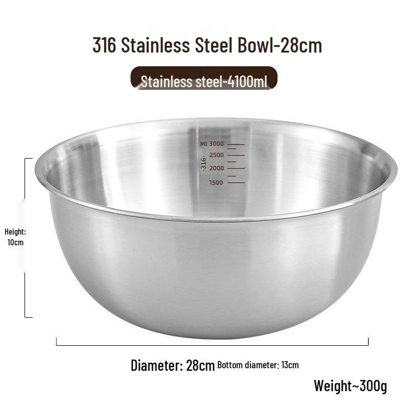 

Миска из нержавеющей стали 304 для смешивания салатов, взбивания яиц и приготовления пищи