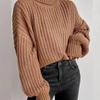 Women's Simple Fashion Non-Pilling Knitted Sweater Urban Trend Solid Color Round Neck