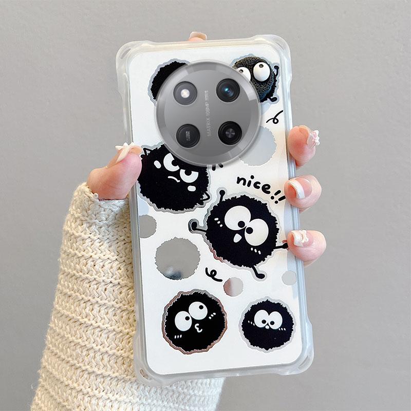 KEYSION Crossbody Strap Phone Case for HONOR X9c 5G Cute Cartoon Long Lanyard Mirror Shockproof Cover for Huawei Magic 7 Lite 5G