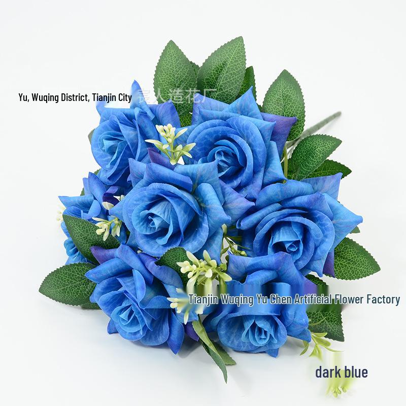 7-Head 3D Rose Bouquet with Rose Handle for Wedding and Home Decor