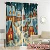 2pcs,Curtains Charming Winter Village Snowing (3) Print Chic Curtains Fabric Curtains Gifts Perfect for Translucent,