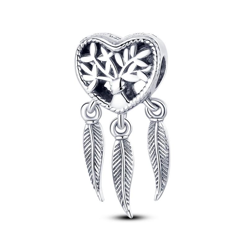 Inlaid Zircon Charm Bead Charms copper Color Love Heart Snake Dangle Compatible With Authentic Pandora Bracelets Charm Bead Charms Pendant Jewellery