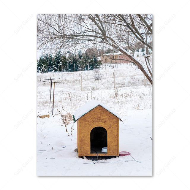 

Зимний снежный пейзаж, холст, картина, скандинавские деревянные ворсовые постеры и принты, северный олень, белая береза, настенные художественные фотографии для гостиной 21*30cm