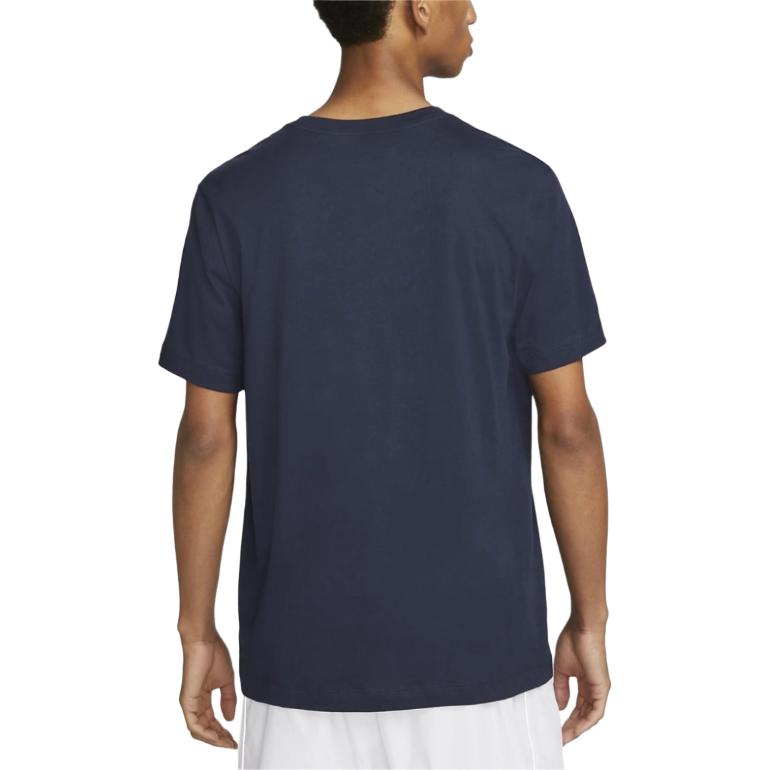 Nike T Shirts Men's Navy Blue Crew Neck Moderate Straight Fit DV0597-492