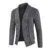 And Winter Men's Fashion Loose Cardigan Warm Lapel  Jacket Sweater Knitted Coat