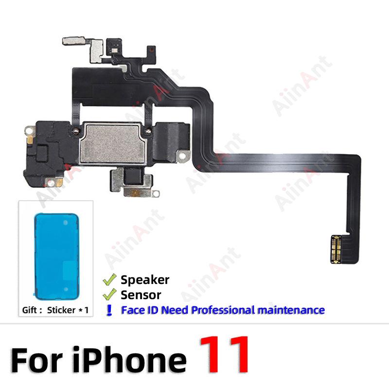 AiinAnt Phone Top Proximity Sensor Ear Earpiece Speaker Flex Cable For iPhone 11 Pro X Xr Xs Max 7 8 Plus with Sticker 100% OEM