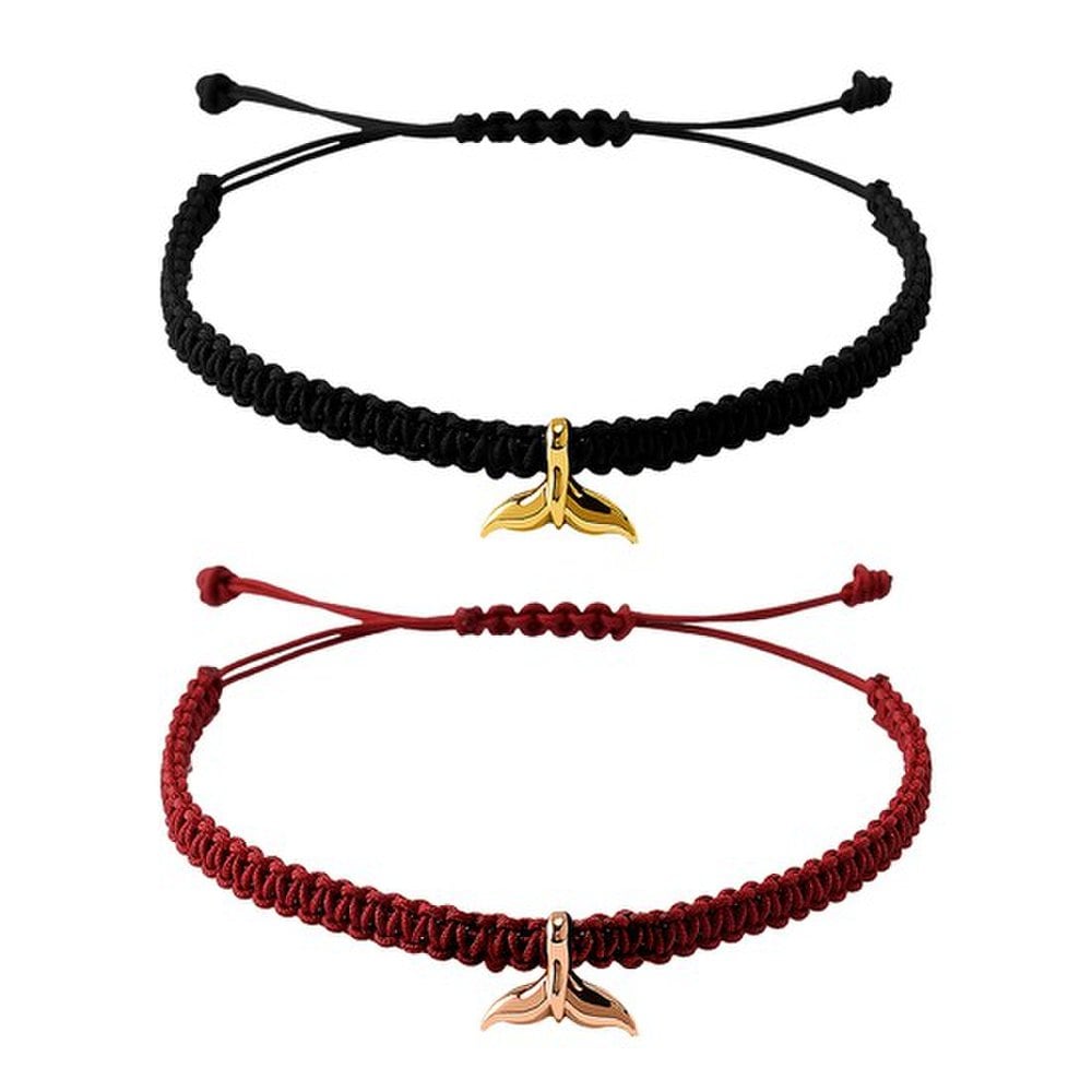 

14K Gold Tail Knot Bracelet Yellow Gold Black