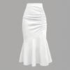 European American Plus Size Women's Fishtail Skirt - Fashionable Waist-Cinched Design