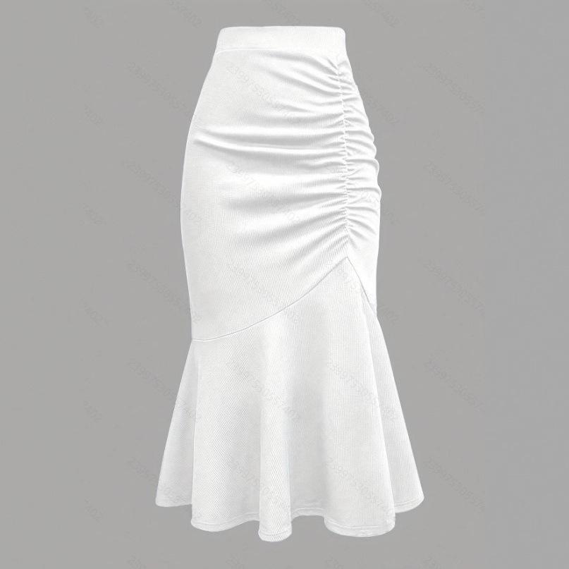 European American Plus Size Women's Fishtail Skirt - Fashionable Waist-Cinched Design