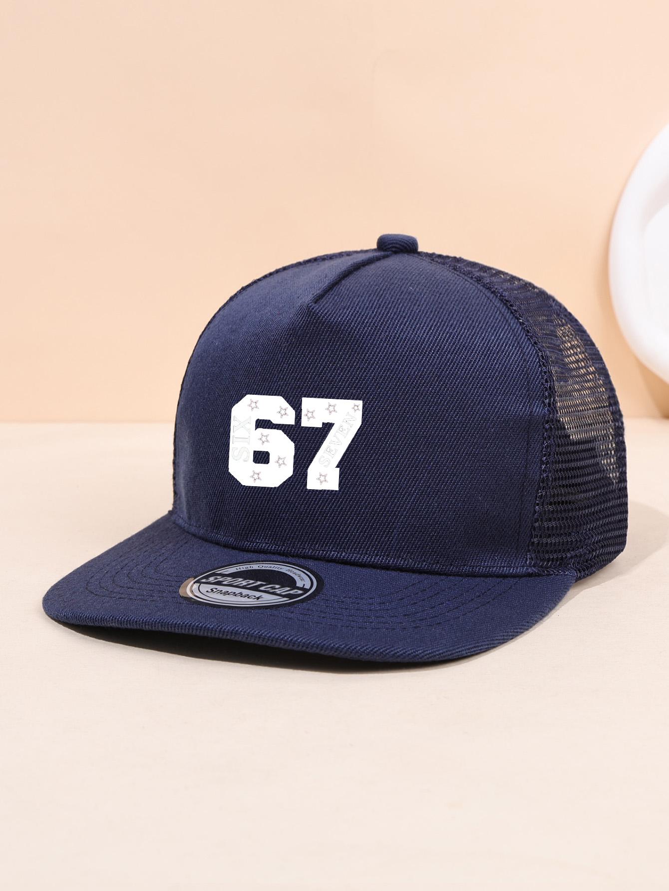 

1PC Practical 67 Star Hat! Mesh breathable+flat eave decoration for face shape, essential for commuting темно-синього кольору