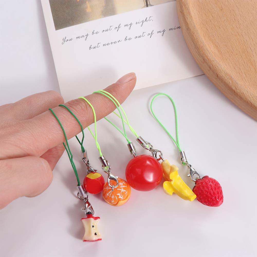 Tomato Fruit Phone Charms Banana Phone Pendant Keychain Accessories Cell Phone Lanyard Y2K Summer