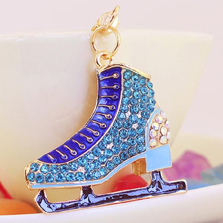 Sportlicher Stil Strass Schlüsselanhänger Premium Legierung Schlüsselring Dekorativer Eiskunstlauf Anhänger Sicherer Verschluss Für Sportfan