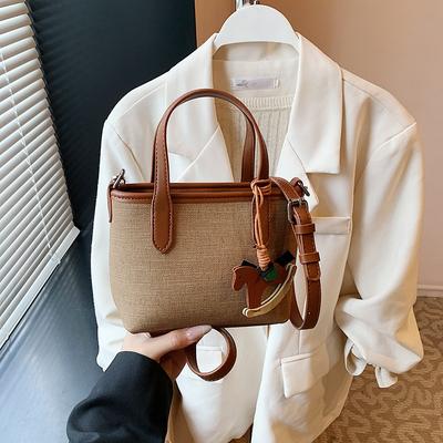 Sacoche Small Bag Tendance et Contrastée pour Femmes Sac Bandoulière Décontracté et Polyvalent pour l'Été Texture au Travail Petit Sac