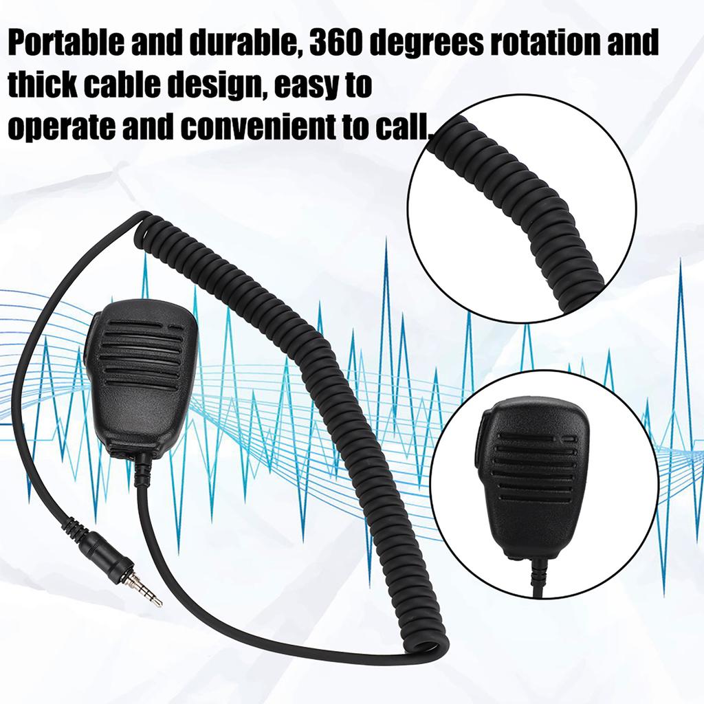 Waterproof PTT Handheld Microphone Speaker Mic Fit for Yaesu Vertex VX‑6R VX‑7R