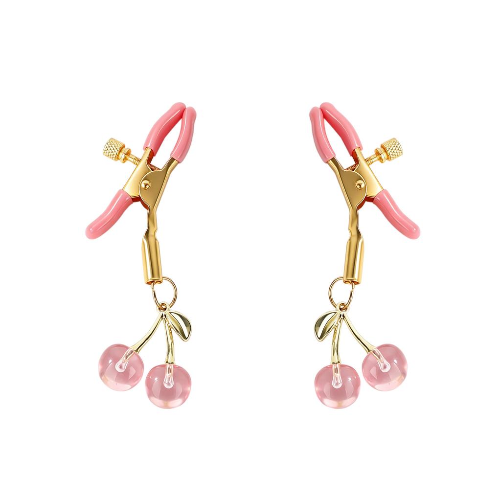 1 Pair Cherry Metal Bondage Nipple Clamps Labia Clips BDSM Women Toys Adult Couples Sex Games Breast Stimulation Flirting Toys