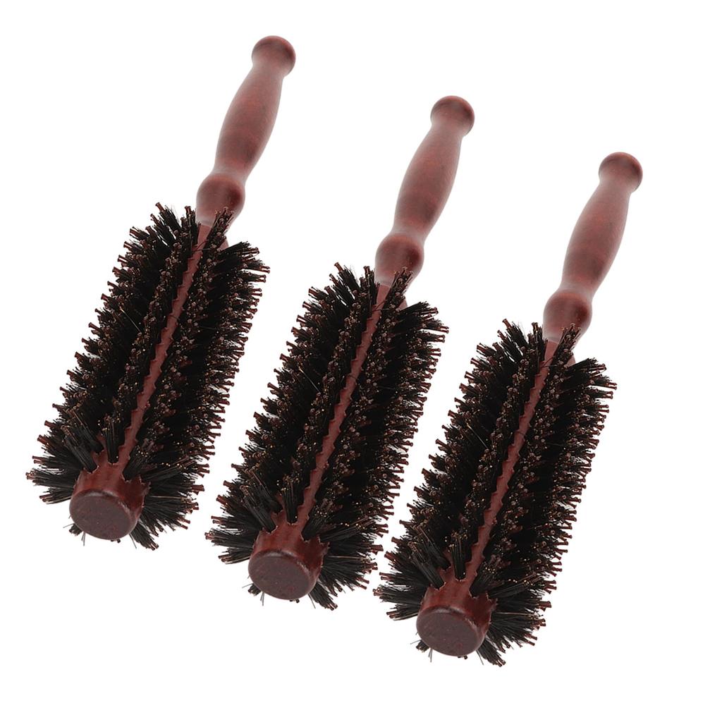 3pcs Roll Hairbrush Round High Temperature Resistant Static Free Vertical Texture Medium Size Bristle Hair Brush for