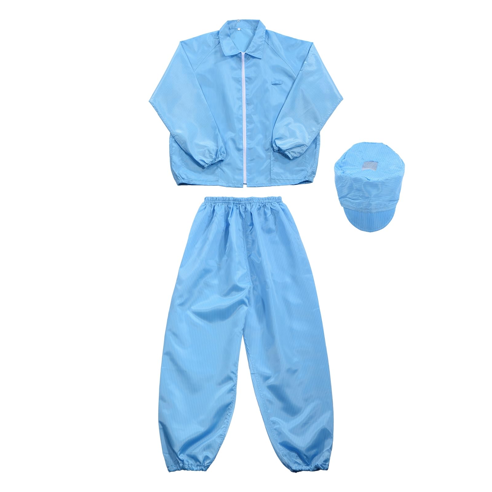

uxcell ESD Lab Coat, Anti-Static Clothing, Scientific Jacket with Cuffs, Lapel Collar, and Hat, Uniform, Unisex (Blue, 4XL)