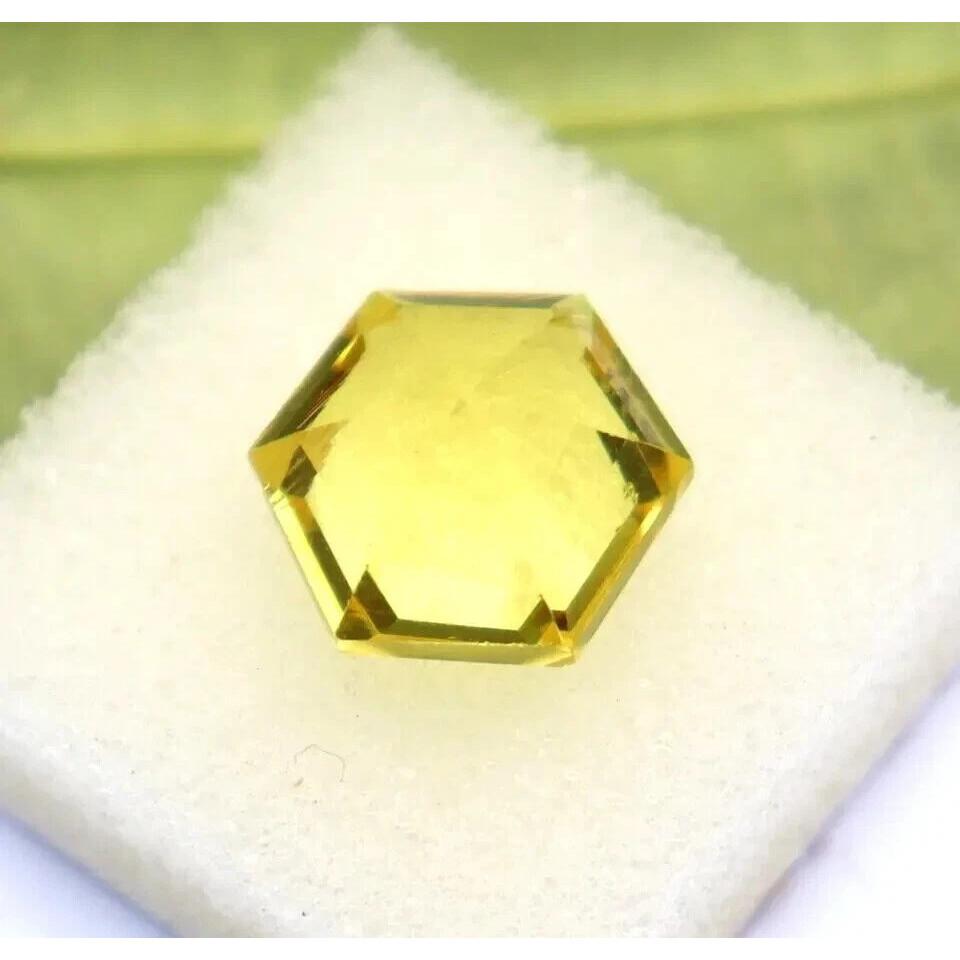 Natural Yellow Sapphire Fancy Hexagon Cut 12 Ct Fabulous Certified Gemstone
