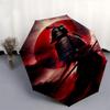 Samurai, RedMoon Themed Automatic Opening and Closing Umbrella, Brightly Colored 8-rib Portable Umbrella, Suitable for Men and Women, A Perf