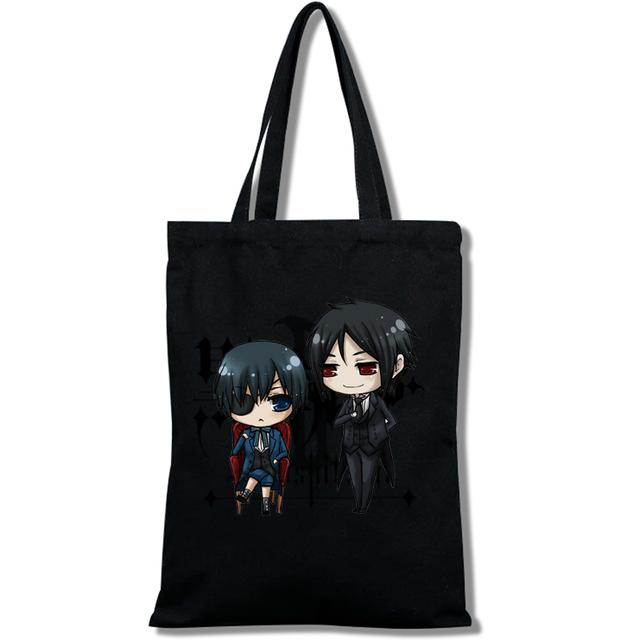 Black Butler Sebastian Ciel Phantomhive - Borse a mano da donna, Borse a spalla, Borsa casual per lo shopping, Elegante borsa in tela