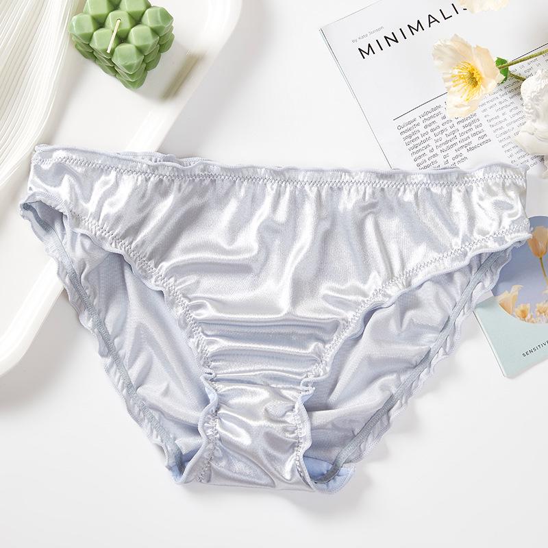 Women's Plus Size Seamless Satin Briefs - Soft, Comfortable, Mid-Low Waist, with Cotton Crotch