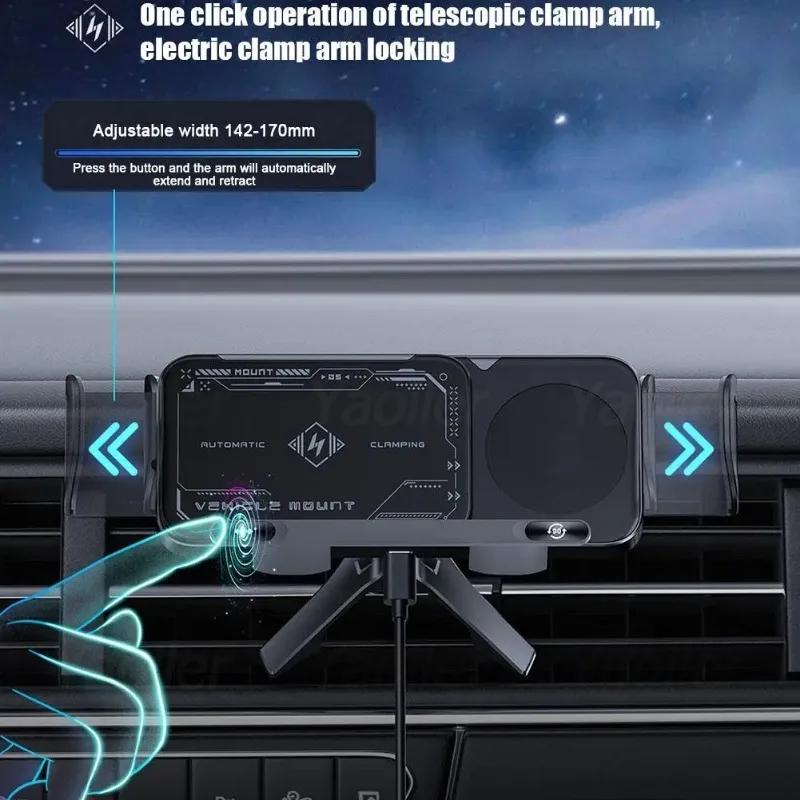 NEW Dual Coil Fold Screen Car Wireless Charger for Samsung Galaxy Z Fold 3 2 Flip 4 iPhone Fast Phone Charging Vent Mount Holder