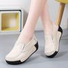 Fashion Platform Shoes Genuine Leather Wedge Heels Casual Shoes Slip-on Loafers Daily Walking Shoes
