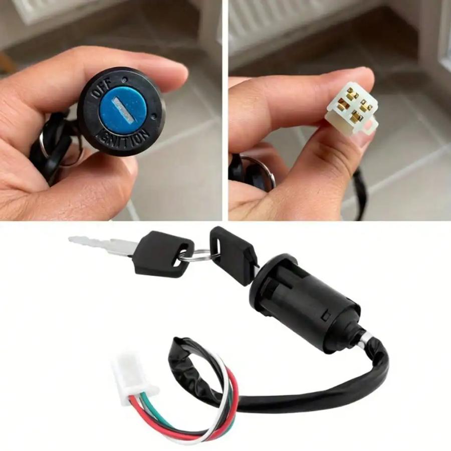 1pc Universal Motorcycle Motorbike Ignition Switch Key With Wire For ATV Moto Accessories Motorbike Start Switch Door Locks