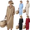 Women's Color Casual Button Front Midi Dress for Everyday Wear