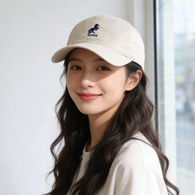 Pony letter embroidered baseball cap for women and men, simple and versatile for spring and summer, wide brim sun hat that makes the face look