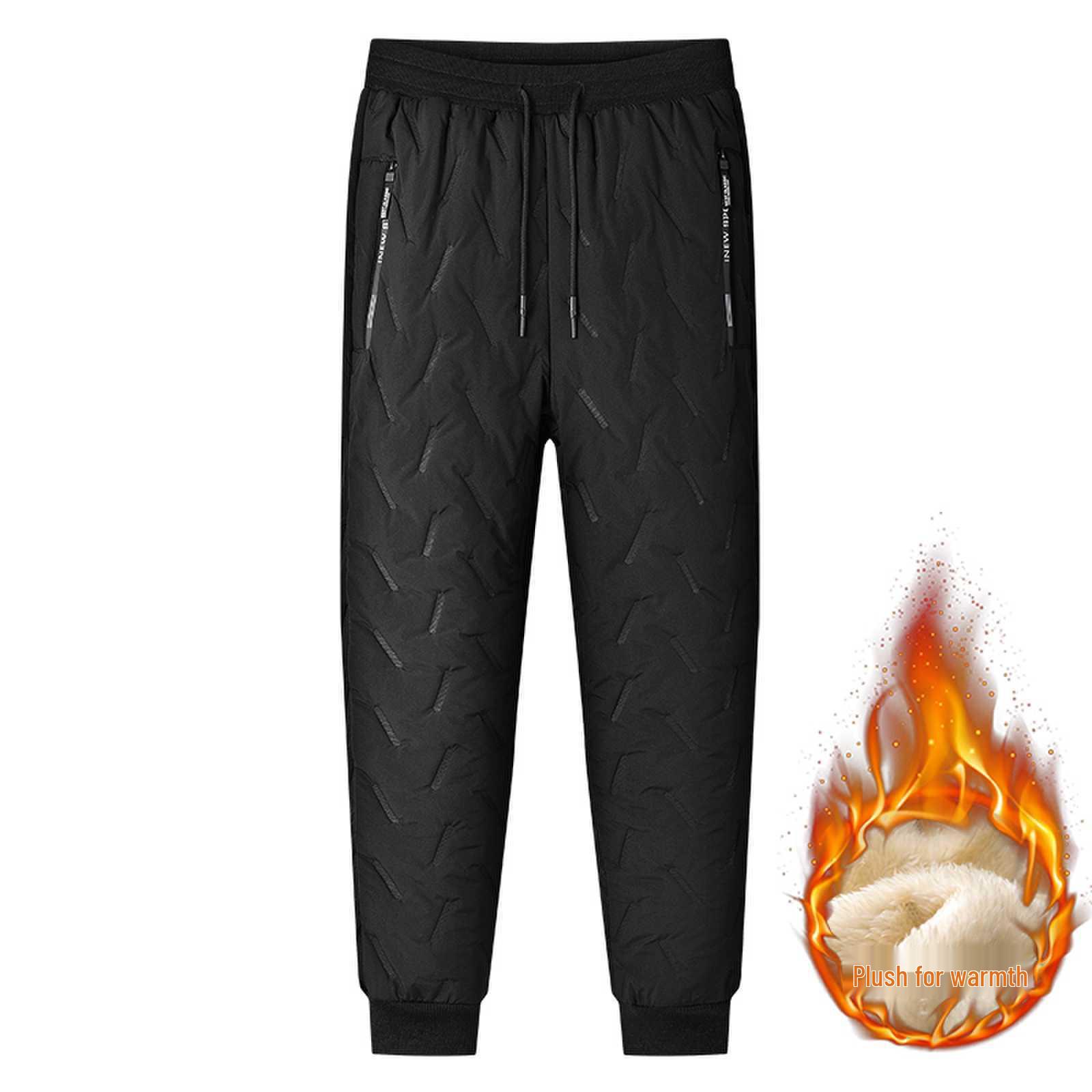 

Мужские зимние брюки из овчины, с плюшевой подкладкой, утолщенные, повседневные для среднего и пожилого возраста, большого размера, хлопковые, теплые, непродуваемые, спортивные. 3XL