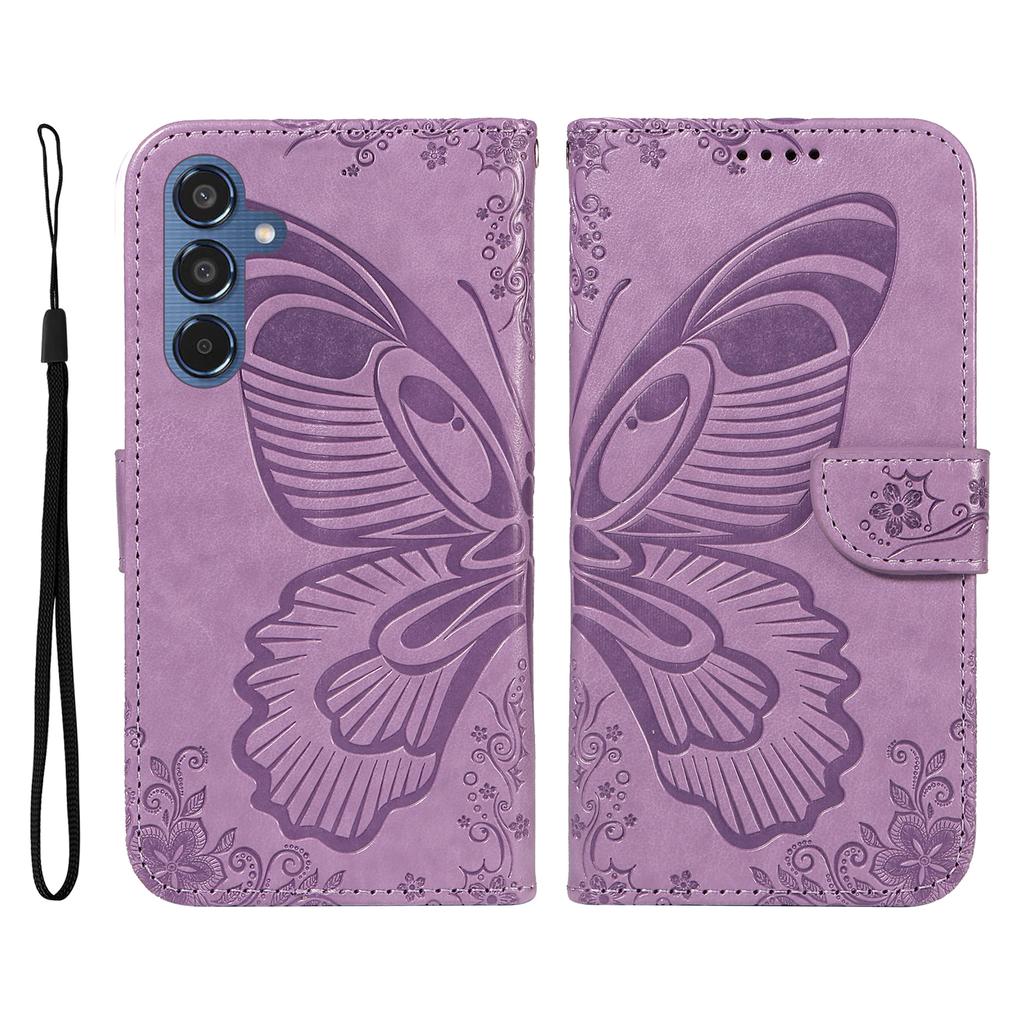 For Samsung Galaxy M35 5G Case Butterfly Design Flip Leather Phone Cover