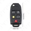 Pouzdro klíče s 5 tlačítky, sklopný dálkový ovladač FOB, náhrada, vhodné pro VOLVO S60 2000-2009 / S80 1999-2006 / V70 2000-2007 XC90 2002-2013 Klíč od auta