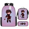 Luxury Novelty Peculiar Cool Anime Cartoon 3D Print 3pcs/Set pupil School Bags Laptop Daypack Backpack Lunch bag Pencil Case