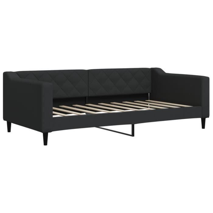 VidaXL Lit de jour avec matelas noir 90x190 cm tissu 3197420