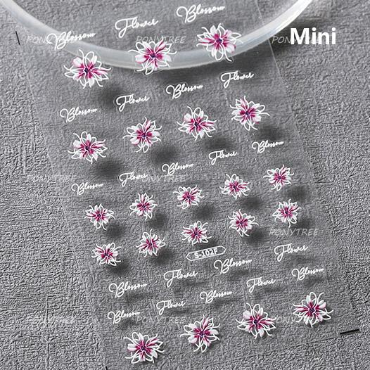 Flowers Blooming Cherry Blossom Sakura Living Peach Branch 5D Soft Relief Spring Adhesive Nail Art Sticker Chic Manicure Decals