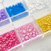 12 Grids/Box Candy Colors Nail Art Beads, Macaron Caviar Beads 3D Steel Ball For Nail Designs Decoration