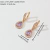1 Pair Luxurious Purple Drop Shape Dangle Earrings for Women Cubic Zirconia Jewelry Wedding Party Accessories