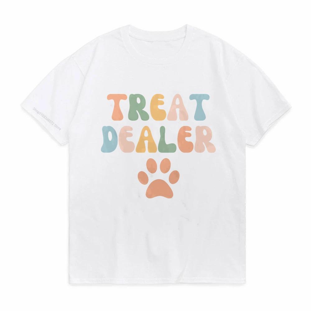 Treat Dealer Print TShirt Fashion Vintage Shirts causal Streetwear Harajuku Street Short tshirt outdoor sport Round Neck tees S