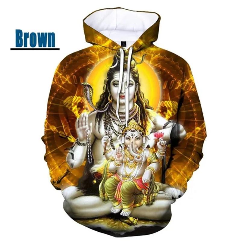 Fashion Shiva 3D Printed Hoodies Spring Autumn Outdoor Long Sleeve Mens Womens Casual Sweatshirt Streetwear Oversized Pullovers