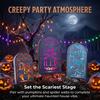 Halloween Cemetery Accent With Light Effect, PVC Grave Marker Piece for Porch Window Table Party Home Scene Display