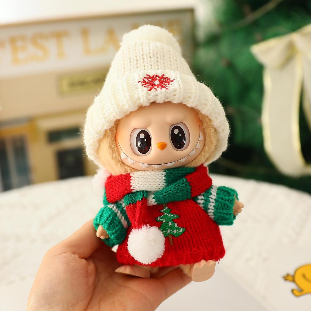 LABUBU Blind Box Doll Clothing Set for Generations 1 & 2 LABUBU Sit-Down Party Doll Christmas Cape & Hat Outfit