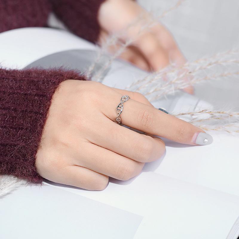 Silver-Plated Twisted Korean Trendsetter Index Ring for Women