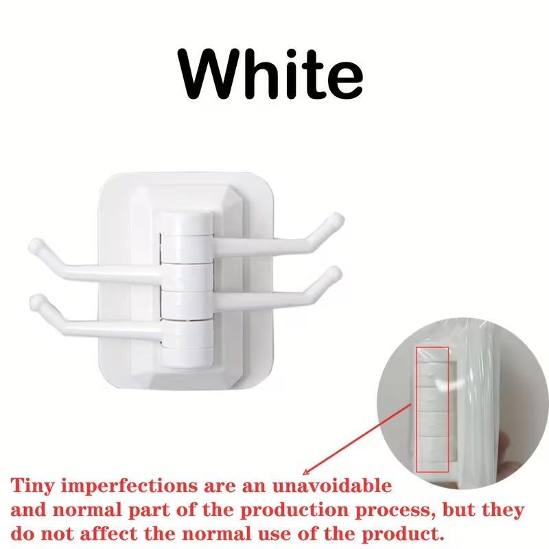 Four-Hook Rotating Towel Rack Heavy-Duty Adhesive Towel Rack Bathroom Wall Shelf 1PC белый